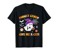 Fantôme Tenant Un Chat Noir Groovy Forget Candy Donne-Moi Un Chat T-Shirt Graphique avec Valeur, Homme, Noir, M