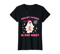 Fantôme Tenant Un Ruban Rose pour la Sensibilisation au Cancer du Sein T-Shirt Graphique avec Valeur, Femme, Noir, M