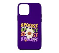 Fantôme Tenant Une Citrouille Halloween Groovy Spooky Vibes Femmes Coque pour iPhone 12 Mini