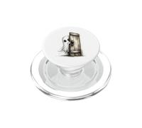 Fantôme timide Qui Jette Un Coup d'œil à la Porte Rustique Effrayant et Mignon Esprit PopSockets PopGrip pour MagSafe