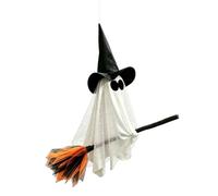 Fantôme Volant d'halloween sur Un Balai à Suspendre, Sorcière Volante Décoration d'halloween, Pendentif Résistant aux Intempéries pour Pelouse Patio Porche Cour