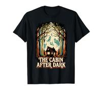Fantômes de cabane de la forêt hantée Halloween Vintage Automne Art T-Shirt Graphique avec Valeur