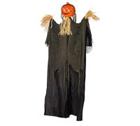 Fantômes d'Halloween avec capteur de mouvement : pendentifs effrayants avec yeux de foudre, fantômes de tête de citrouille avec son | Décorations effrayantes pour porche, tête de citrouille