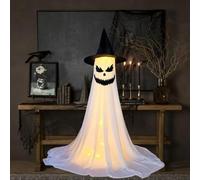Fantômes d'Halloween illuminés, décorations d'Halloween extérieures, grands fantômes blancs en tissu éclairés par LED, lumières télécommandées, fantômes effrayants et lumineux, décoration(EE)