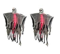 Fantômes effrayants à suspendre pour Halloween avec lumières LED lumineuses et bras flexibles pour des ambiances effrayantes, faciles à installer