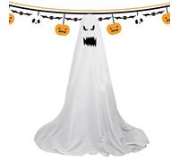 Fantômes en Tissu Blanc d', décorations de fantômes d' | Grands fantômes en Tissu Blanc,avec des lumières de chaîne LED Affichage Spectral pour Les fêtes