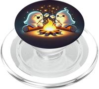 Fantômes Mignons rôtissant des guimauves sur Un feu de Camp PopSockets PopGrip pour MagSafe