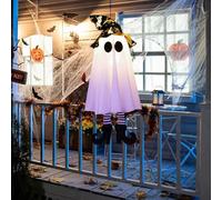 Fantômes Suspendus d'halloween Décorations d'halloween pour Intérieur Extérieur, Fantôme Effrayant Lumineux, Fantômes Suspendus avec Chapeau de Sorcière pour Jardin Terrasse Patio Arbre