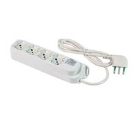 FANTON 474205 - Multiprise Omega câble 3 mètres avec 4 Prises bipas Schuko fiche à équipe Grande Italienne 16 A + Interrupteur Bipolaire Lumineux fabriqué en Italie
