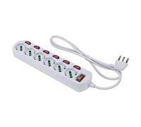 FANTON 47438 Multiprise Omega 6 Prises bipas Schuko 2P+T 16A avec Interrupteur Lumineux sur Chaque Prise, câble 1,2 m. 3G1, fiche équipe Italienne 2P+T 16A + Interrupteur Lumineux général