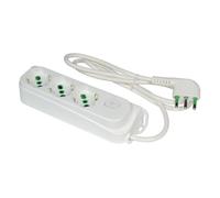 FANTON 47460 Multiprise 3 Places Omega 3 Prises bipas schuko 2P+T 16A multiprise câble 1,5 m. fiche à Grande équipe 2P+T 16A + Interrupteur Bipolaire Lumineux