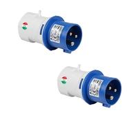 FANTON 73100-B2 Lot de 2 adaptateurs industriels de prise CEE à 1 prise bipas schuko 16A - pour chantier et camping