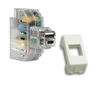 FANTON 82893-37 kit d'alimentation USB A+C 2,4A Fixation Keystone encastrée avec Adaptateur combatible avec plaques et Supports GEWISS System