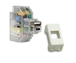 FANTON 82893-37 kit d'alimentation USB C 2,4A Fixation Keystone encastrée avec Adaptateur combatible avec plaques et Supports GEWISS System