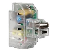 FANTON 82893 Bloc d'alimentation encastré avec branchement Keystone 2 Prises USB-A+C 5 V 2,4 A