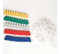 FANTON 99927-B50 kit composé de 50 prises RJ45 UTP cat. 6 + 50 couvre-plug couleurs mixtes (gris - vert - rouge - jaune - bleu)