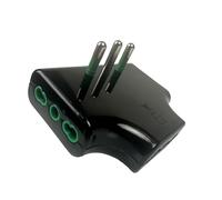 Fanton Adaptateur 16A à 3 Prises bipas 10A/16A - Noir