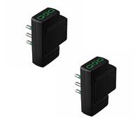 Fanton Adaptateur Triple Plat 10 A Prise Italienne avec 3 Prises bipasso 16 A et réarmement Manuel, Noir, Lot de 2