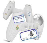Fantroller® Coque pour Manette de PS5 avec Motif Officiel du Real Madrid pour Une Protection et Une Prise en Main maximales, Housse pour Manette de PlayStation 5, Disponible en Bleu et Blanc