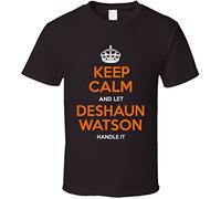 FanTstore Keep Calm and Let Deshaun Watson Handle It T T-Shirts à Manches Courtes L Dark Chocolate(XX-Large)