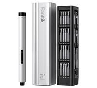 Fanttik E1 MAX mini tournevis électrique, set de tournevis de précision avec 50 embouts magnétiques, 2 vitesses de couple,convient pour téléphone portable/caméra/ordinateur portable/montre (argent)