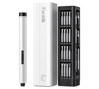 Fanttik E1 MAX mini tournevis électrique, set de tournevis de précision avec 50 embouts magnétiques, 2 vitesses de couple,convient pour téléphone portable/caméra/ordinateur portable/montre (Blanc)
