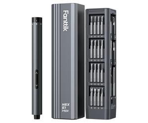 Fanttik E1 MAX Mini-tournevis électrique, set de tournevis de précision avec 50 embouts magnétiques, 2 vitesses de couple,convient pour téléphone portable/caméra/ordinateur portable/montre (gris)