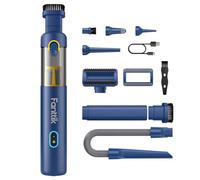 Fanttik Slim V8 Apex Aspirateur sans Fil pour Voiture,Haute Puissance D'aspiration 19000Pa,Charge Rapide USB-C 2,5 Heures,4 en 1 Aspirateur et Souffleur d'air et Pompe à Air et Pompe sous Vide (Bleu)