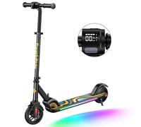 FanttikRide C9 Pro Trottinette Electrique Enfants 6-12 Ans, Lumières Arc-en-Ciel, Vitesses 8/13/16 km/h, Écran LED, Pliable, Hauteur Réglable, Autonomie 8 km, Seulement 6,4 kg, Noir