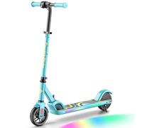 FanttikRide C9 Pro Trottinette Electrique Enfants 6-12 Ans, Lumières Arc-en-Ciel, Vitesses 8/13/16 km/h, Écran LED, Pliable, Hauteur Réglable, Autonomie 8 km, Seulement 6,4 kg, Bleu