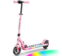 FanttikRide C9 Pro Trottinette Electrique Enfants 6-12 Ans, Lumières Arc-en-Ciel, Vitesses 8/13/16 km/h, Écran LED, Pliable, Hauteur Réglable, Autonomie 8 km, Seulement 6,4 kg, Rose