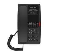 Fanvil H4 Noir Téléphone IP pour hôtels et établissements recevant du public, avec PoE, 5 touches programmables et HD Voice.
