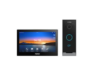 Fanvil VIK-01 Kit d'interphonie vidéo avec image HD et déverrouillage à distance regroupant un poste intérieur SIP, un visiophone et l'application