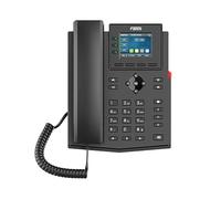 Fanvil Téléphone VoIP X303W – Wi‑Fi 2,4 GHz et 5 GHz intégré – 4 lignes LCD Noir