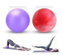 FANWINKJ Ballon Pilates 25 cm, Ballon Fitness Yoga Balle de Gym, Petit Swiss Ball Souple pour Exercices Abdominaux, Équilibre, Grossesse, Antidérapant, Léger (Rose Nuageux + Violet)