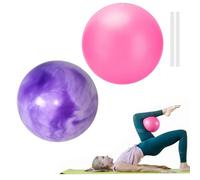 FANWINKJ Ballon Pilates 25 cm, Ballon Fitness Yoga Balle de Gym, Petit Swiss Ball Souple pour Exercices Abdominaux, Équilibre, Grossesse, Antidérapant, Léger (Violet Nuageux + Rose)