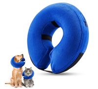FANWINKJ Collerette Gonflable pour Chien avec Fermeture Velcro réglable, adapté aux Chiens de Taille Moyenne ou Grande Qui se remettent d'une opération ou d'une blessure(Bleu L)