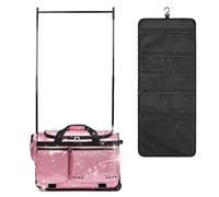 Fanwoli Sac de danse de 58,4 cm | Système stable amélioré et tissu scintillant imperméable | Plus léger et résistant à l'usure | Sac de sport de compétition idéal avec portant à vêtements, Rose