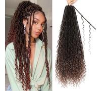 FANWYFYU Lot de 8 paquets de fausses dreadlocks de style bohème doux au crochet avec extrémités bouclées pour femme (T30#, 61 cm)