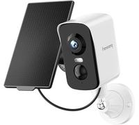 fanxiang Caméra de Surveillance Extérieure 2K sans Fil, Batterie Rechargeable avec Panneau Solaire & Carte TF 64 Go, Alarme de Mouvement, Vision Nocturne en Couleur 10M, Audio Bidirectionnel, IP65