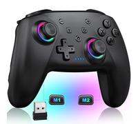 Fanxieast Nintendo 3DS & 2DS Cases for Switch/Lite/OLED, RGB LED Light Wired Windows/Wireless iOS Android Switch PC Controller/ Pro Controller-Colorful Patterned Model
