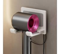 FANXIYA Porte Seche Cheveux, Support Sèche-Cheveux Mural Adhesif,Porte Seche Cheveux sans Percage Compatible avec Dyson, Accroche Rangement Seche Cheveux pour Salle de Bain (Blanc)