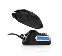 Fanxoo G-Power - Base de charge pour souris Logitech G502, G502X Plus, GPW, G903, G703 avec lumière RGB et molette de contrôle du volume (noir)