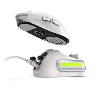 Fanxoo G-Power Station de chargement pour souris sans fil Logitech G502 G502X Plus GPW G903 G703 avec lumière RVB et bouton de contrôle du volume d'ordinateur (souris non incluse) (blanc)