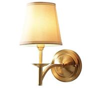 FanXus Applique Murale Moderne Lanterne E14 avec Abat-Jour Tambour Blanc en Laiton Bruni câblé Applique Murale éclairage intérieur décor pour Chambre Chevet Lecture Salon éclairage Made in China