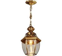FanXus E27 Vintage Cuivre Antique Plafond Lanterne LED en Laiton Antique Pendentif Luminaire Lustre en Verre Salon Suspension Lampe Bar Couloir Jardin Balcon Éclairage Montage Made in China