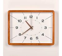 FanXus Horloge en Bois Massif Ménage Rectangulaire Rétro Muet Horloge Murale Made in China