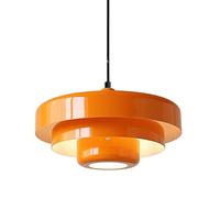 FanXus Orange Métal Dôme Lustre Industriel Pendentif Luminaires Orange Plafond Suspension Lampe E27 Base Décoration Lustre Maison Cuisine Éclairage, Made in China