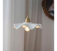 FanXus Wave Lustre Suspendu en Céramique Blanc Suspension en Céramique E27 1-Lumière Semi-Encastré Plafonnier Suspension Réglable Chambre Cuisine Éclairage, Made in China