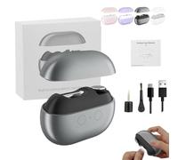 Fanyil/Glosrity Easyclip Smart Nail Clipper, 3-in-1 Automatic Nail Trimmer with LED Light & Nail Scraps Storag and Polishing, Total Nail Care, for Adults, Seniors, Kids (Gray)